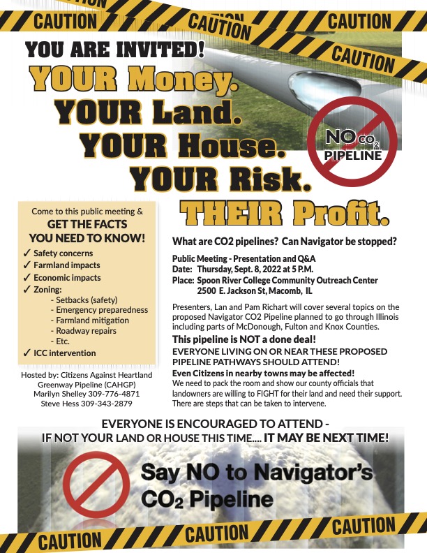 TRI-County Info Event, Navigator’s CO2 Pipeline